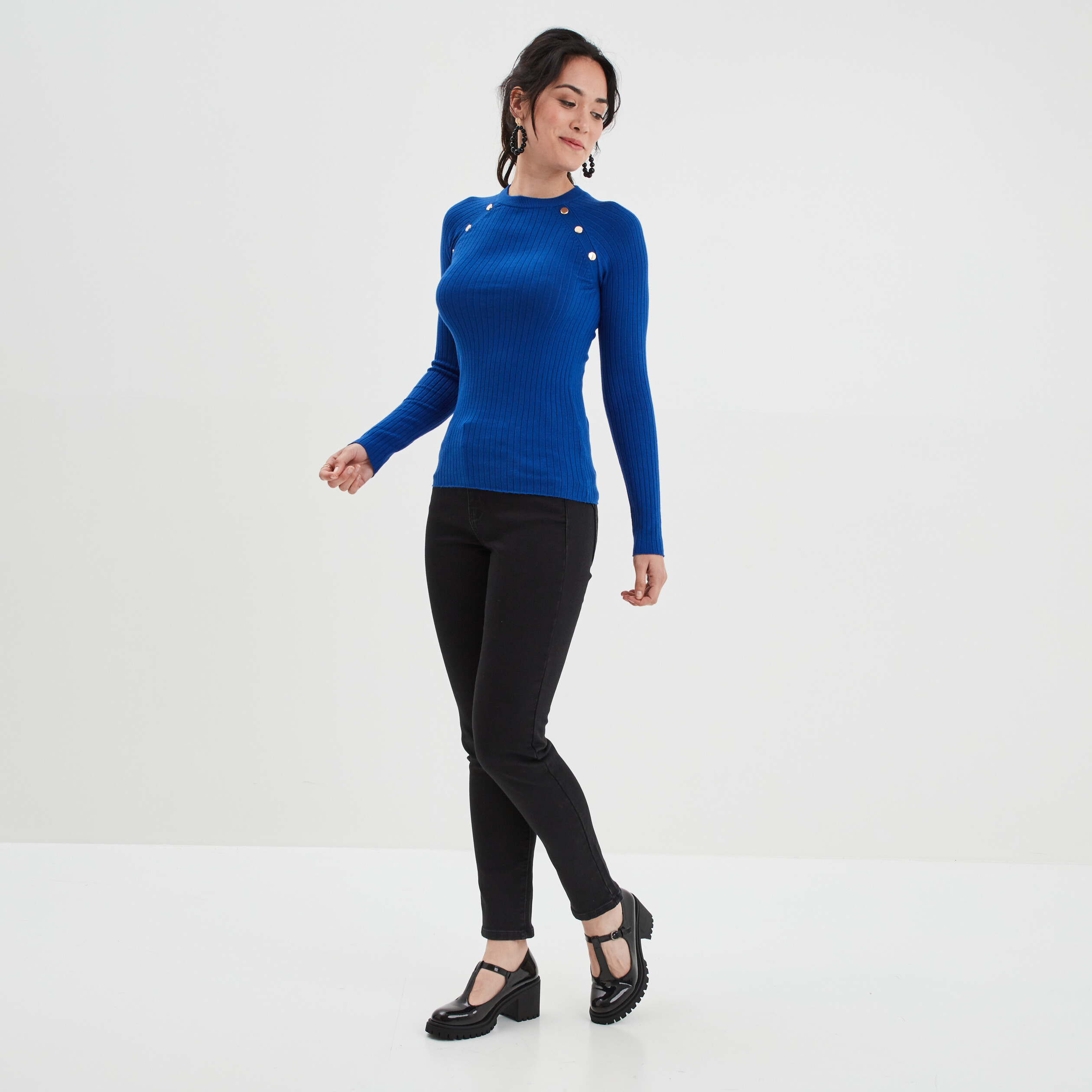 Jeans slim push up Mosquitos denim noir femme | La Halle