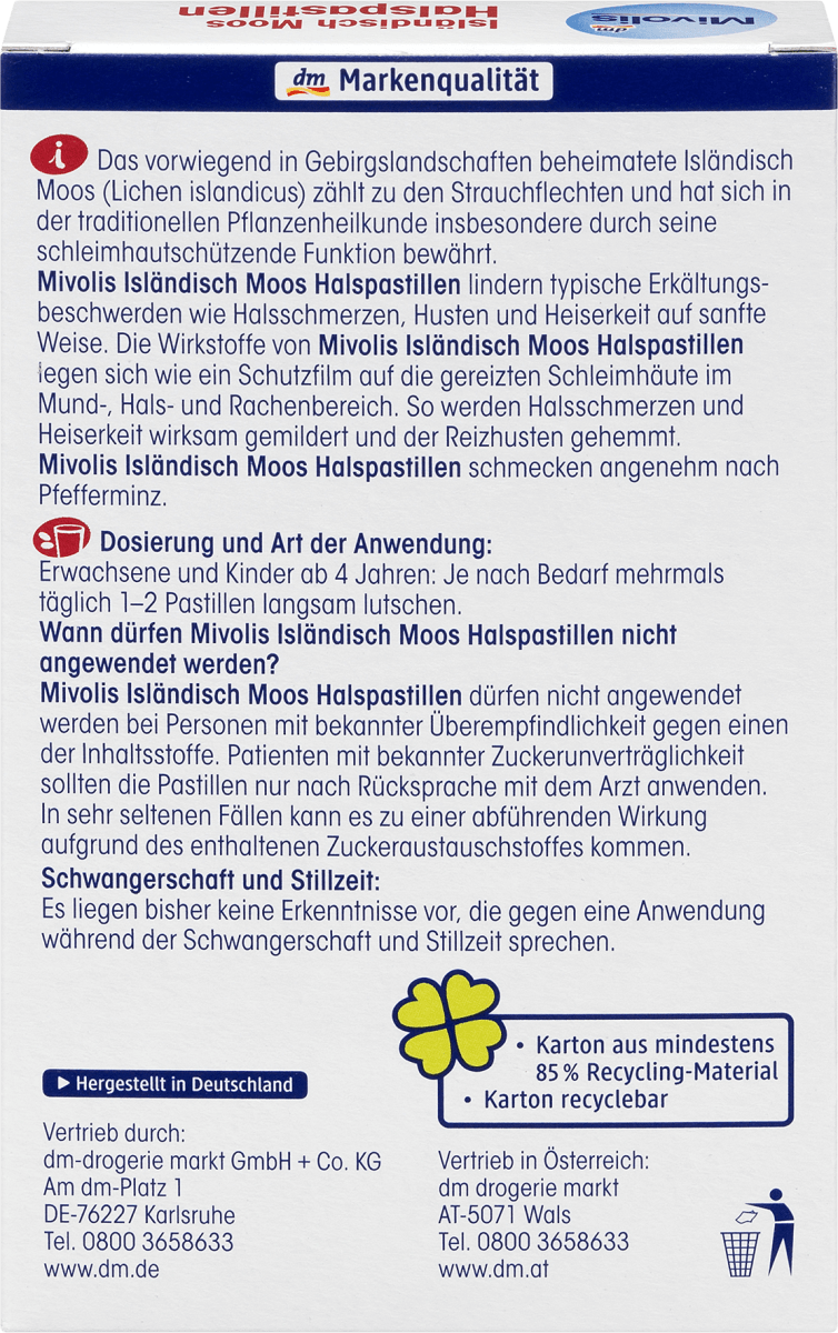 Isländisch Moos Halspastillen, 40 St