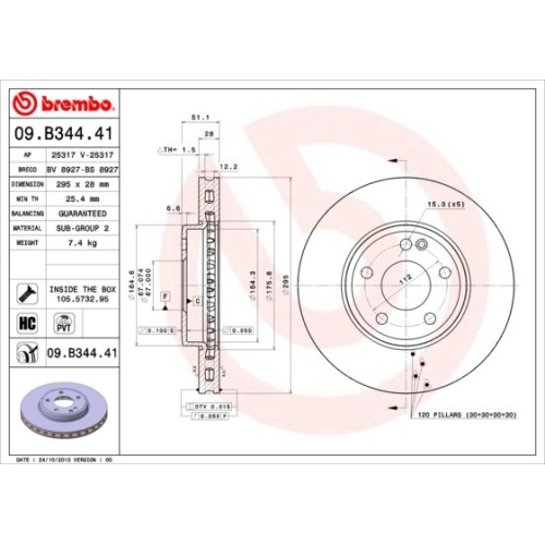 09.B344.41 BREMSSCHEIBE BREMBO VA  VP2 - ATU