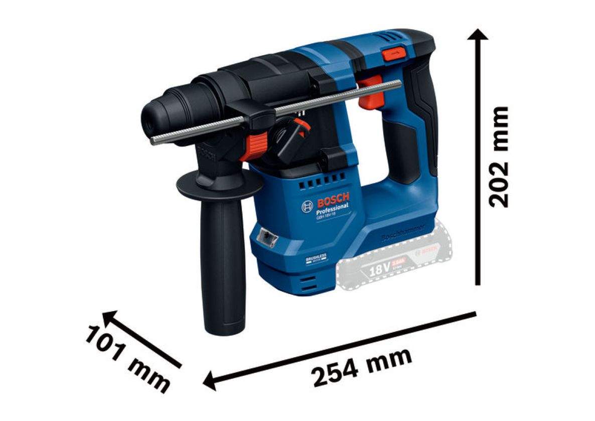Bosch Blue 0611927003 GBH 18V-18 Akku-Schlagbohrschrauber (ohne Akkus und Ladegerät) in L-BOXX