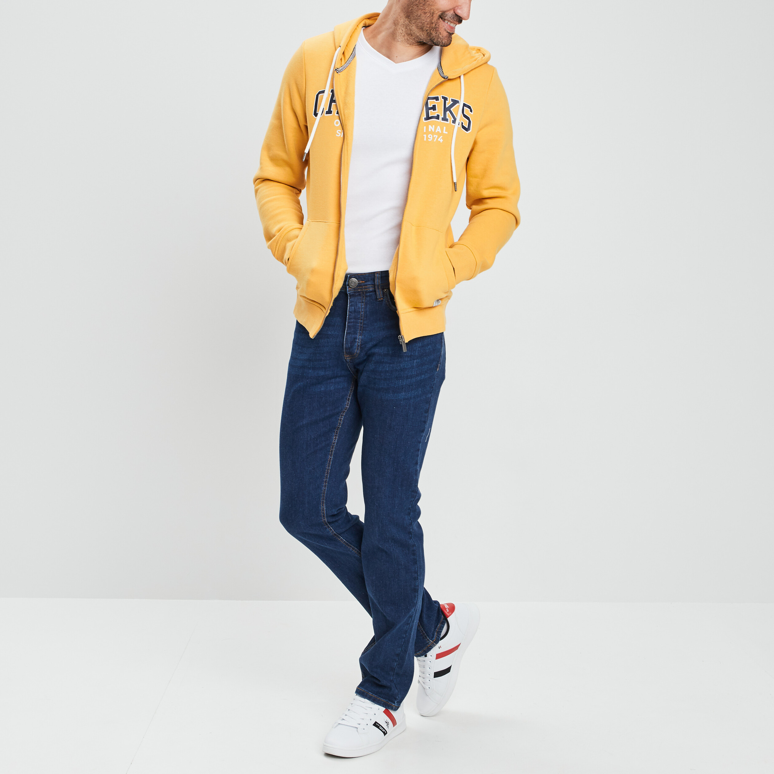 T-shirt manches courtes ajusté blanc homme | La Halle