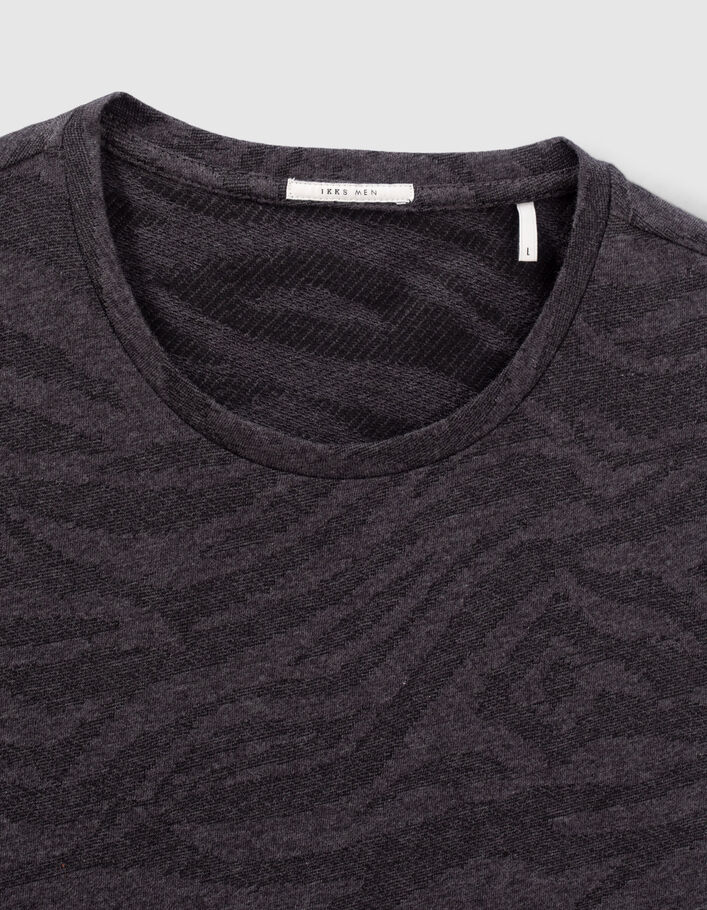 T-shirt gris jacquard motif zébré Homme