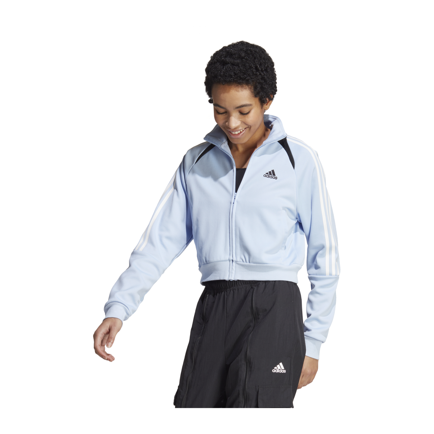 adidas Tiro Trainingsjacke Damen Hellblau Weiss