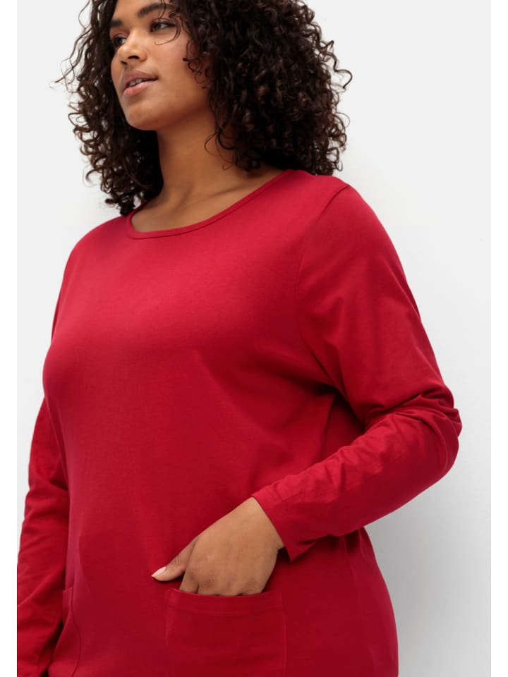 sheego Longshirt in rot günstig kaufen