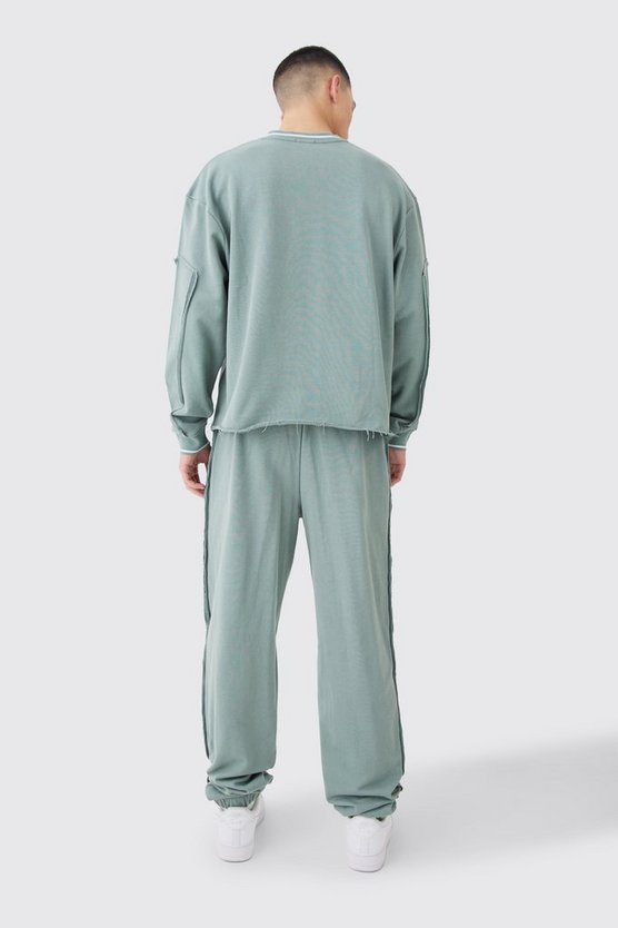 Kastiger Oversize Sport Sweatshirt-Trainingsanzug