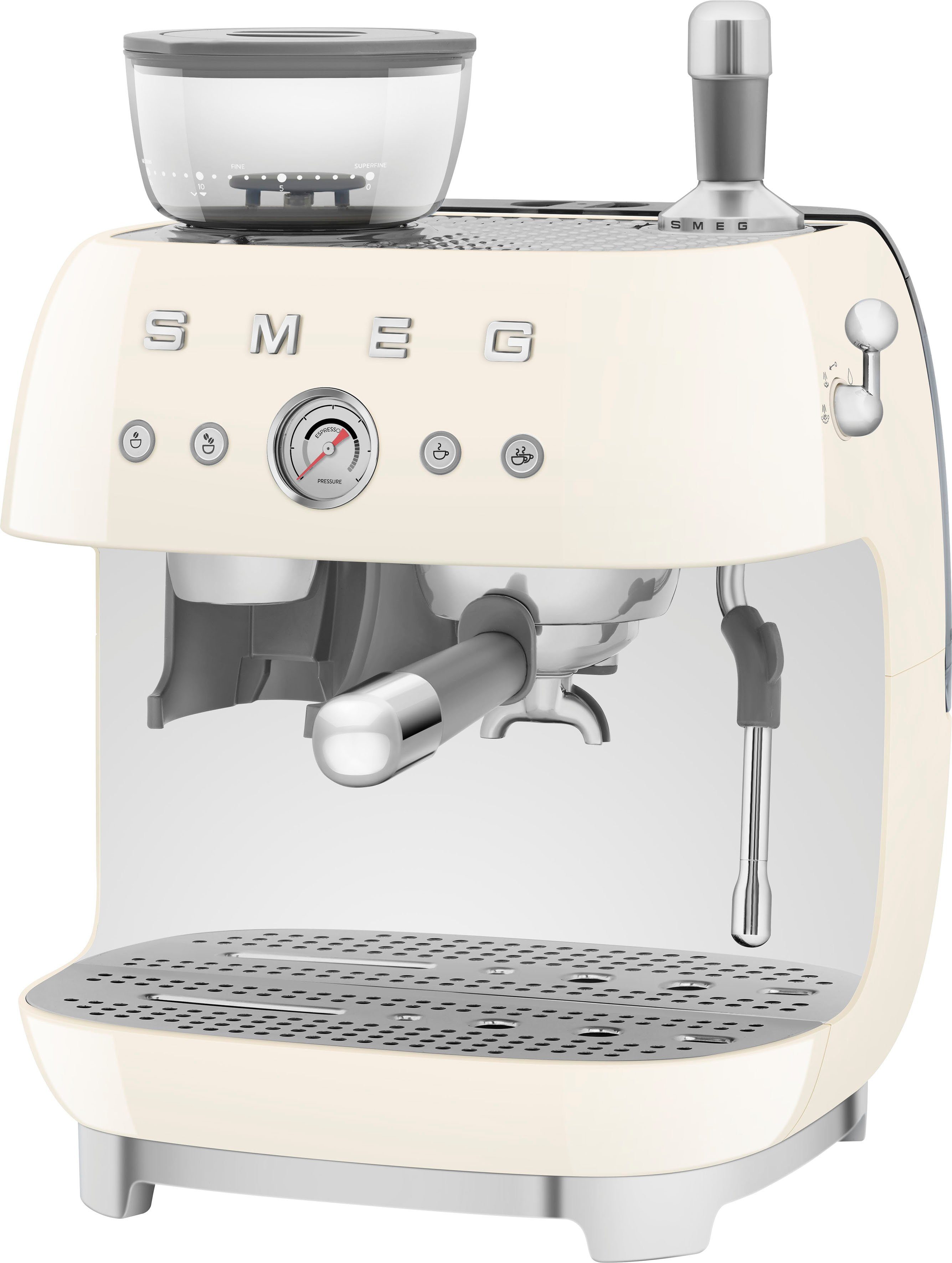 Smeg Espressomaschine EGF03CREU, mit integrierter Kaffeemühle
