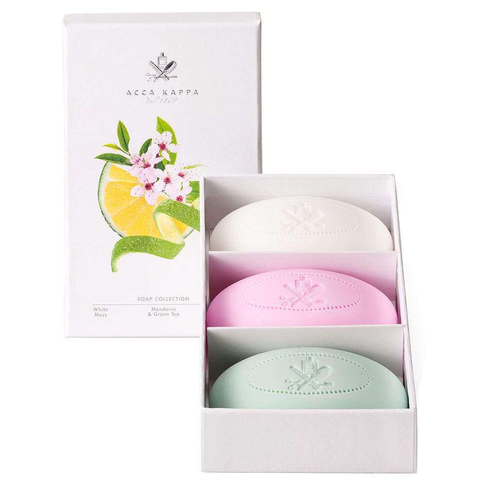 Acca Kappa Soap Set White Moss, Sakura Tokyo & Mandarin & Green Tea 3 x 150 g