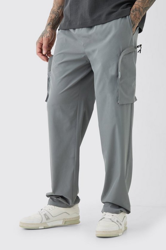 Tall Stretch Cargo-Hose mit elastischem Bund und Reißverschluss