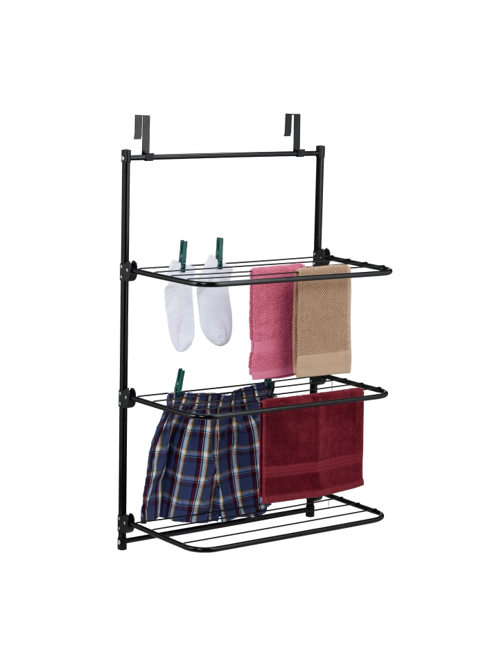 relaxdays Wäscheständer in Schwarz - (B)58 x (H)95 x (T)31 cm günstig kaufen onesize