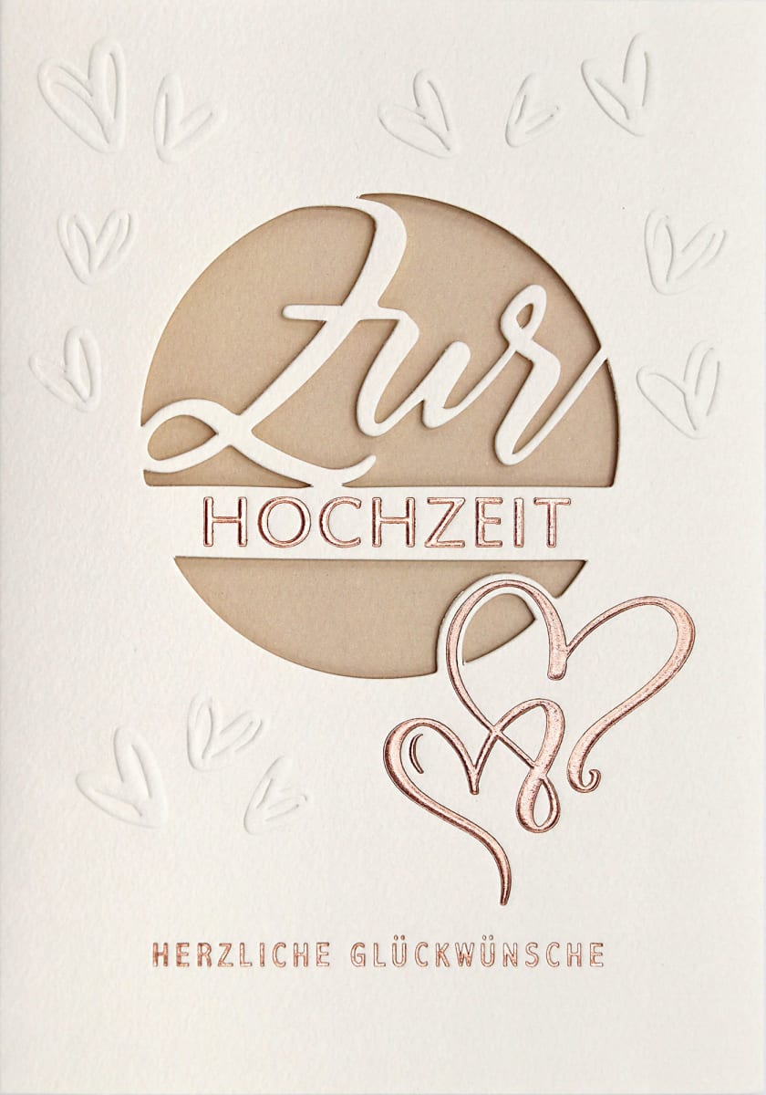 Grußkarte Hochzeit 2 Herzen, 1 St