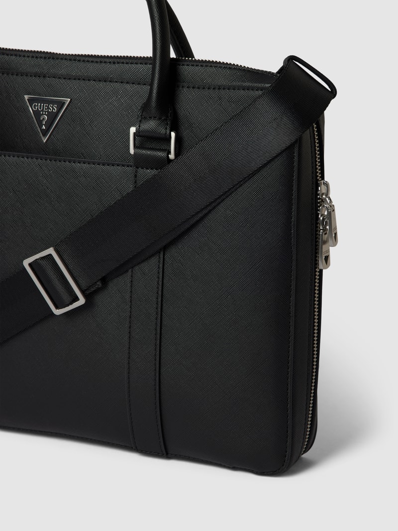 Laptoptasche mit Label-Applikation in schwarz
