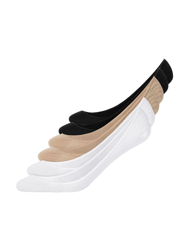 SNOCKS Ballerina Socken aus Bio-Baumwolle 6 Paar in Mix (Schwarz/Weiß/Beige) günstig kaufen