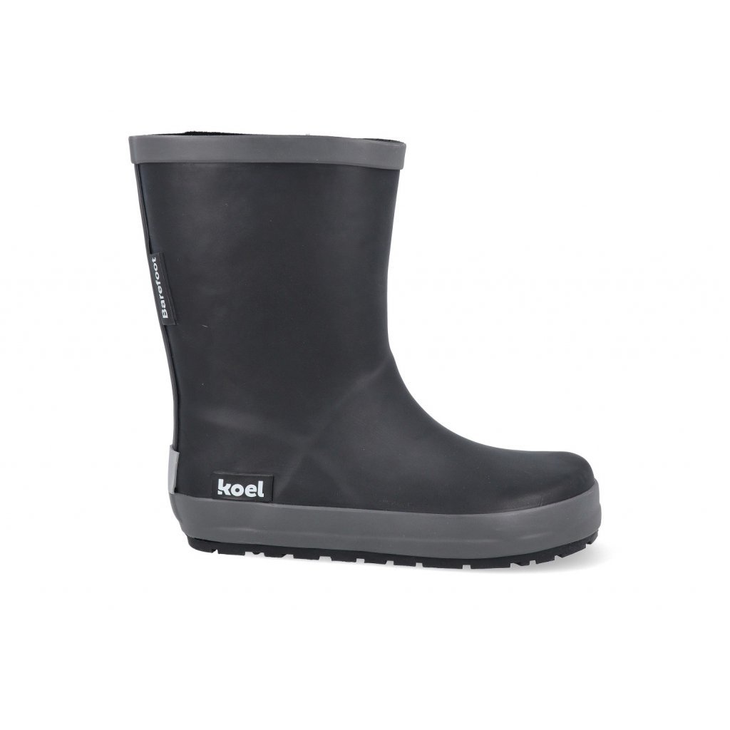 Koel4Kids Wellie Bare Solid Black Barfuß-Gummistiefel