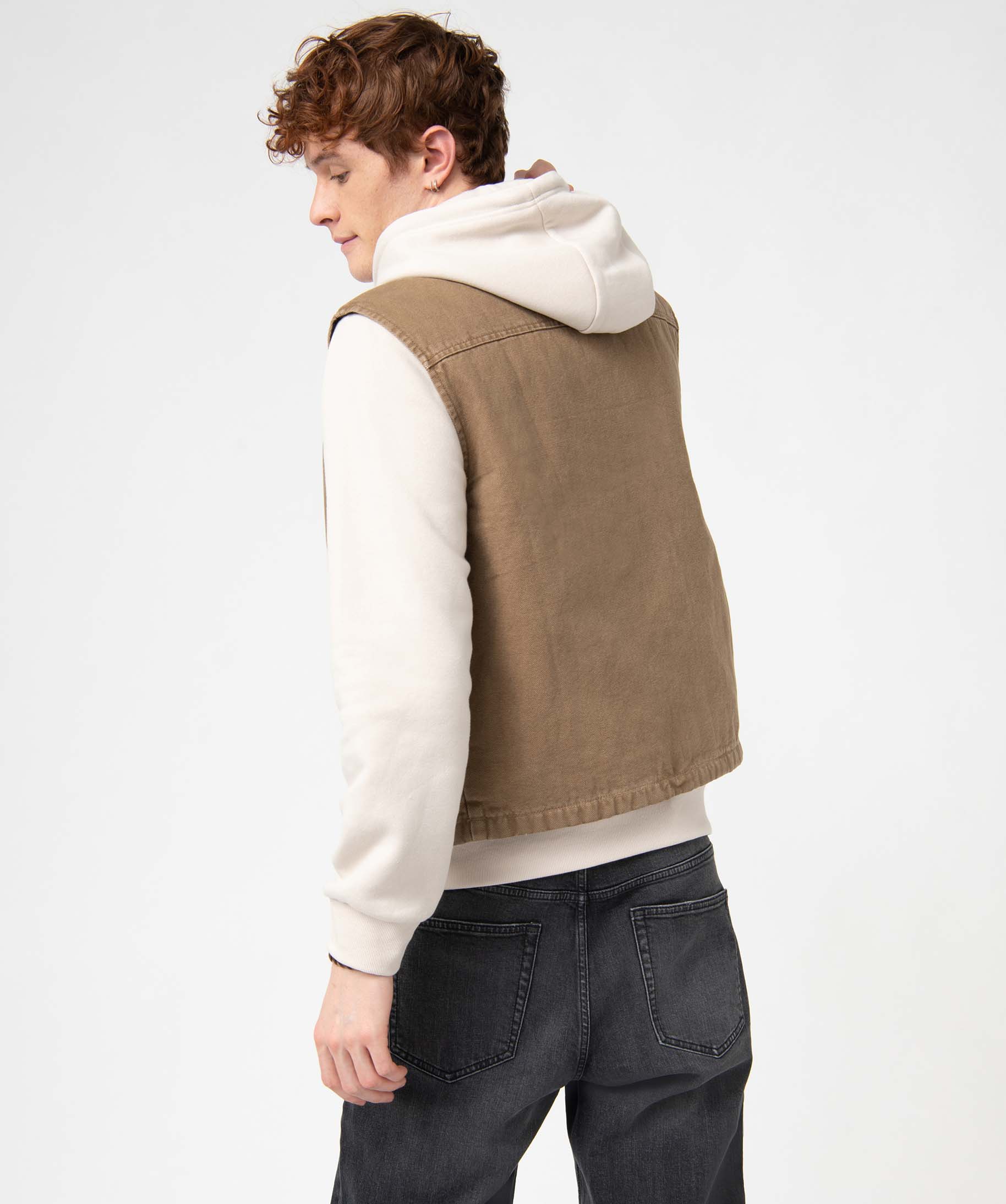 Veste sans manches à fermeture zippée homme beige fonce | GEMO