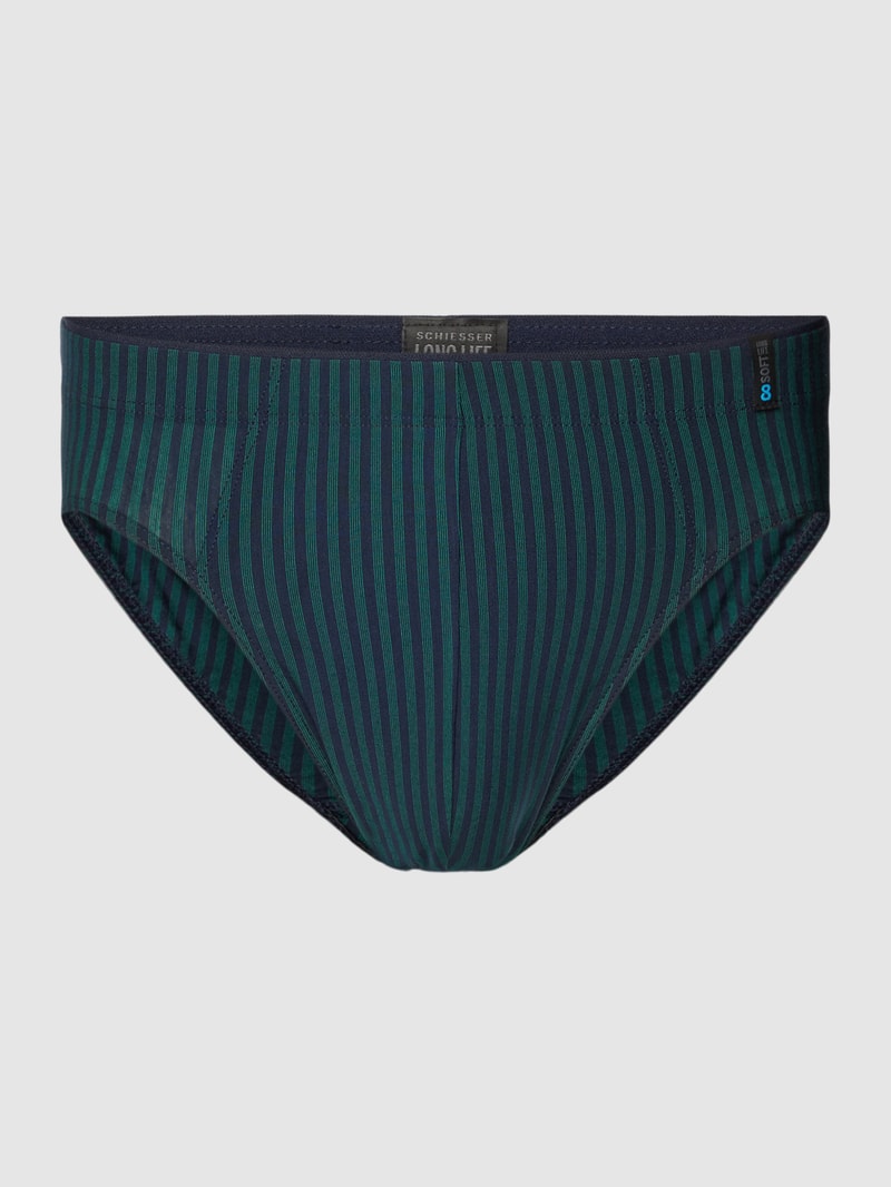 Slip mit Streifenmuster Modell 'Supermini' in dunkelblau