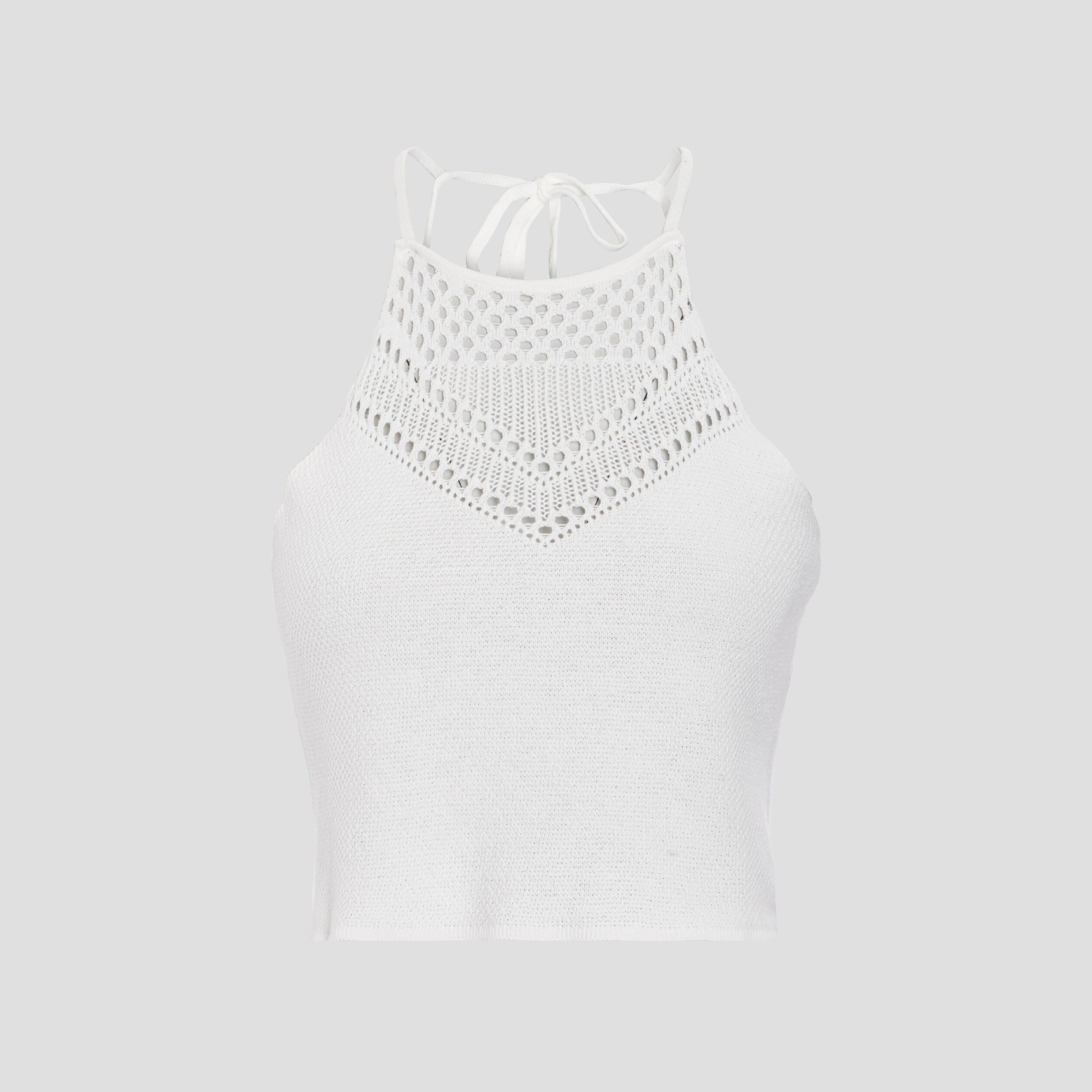 Débardeur cropped crochet ivoire femme | La Halle