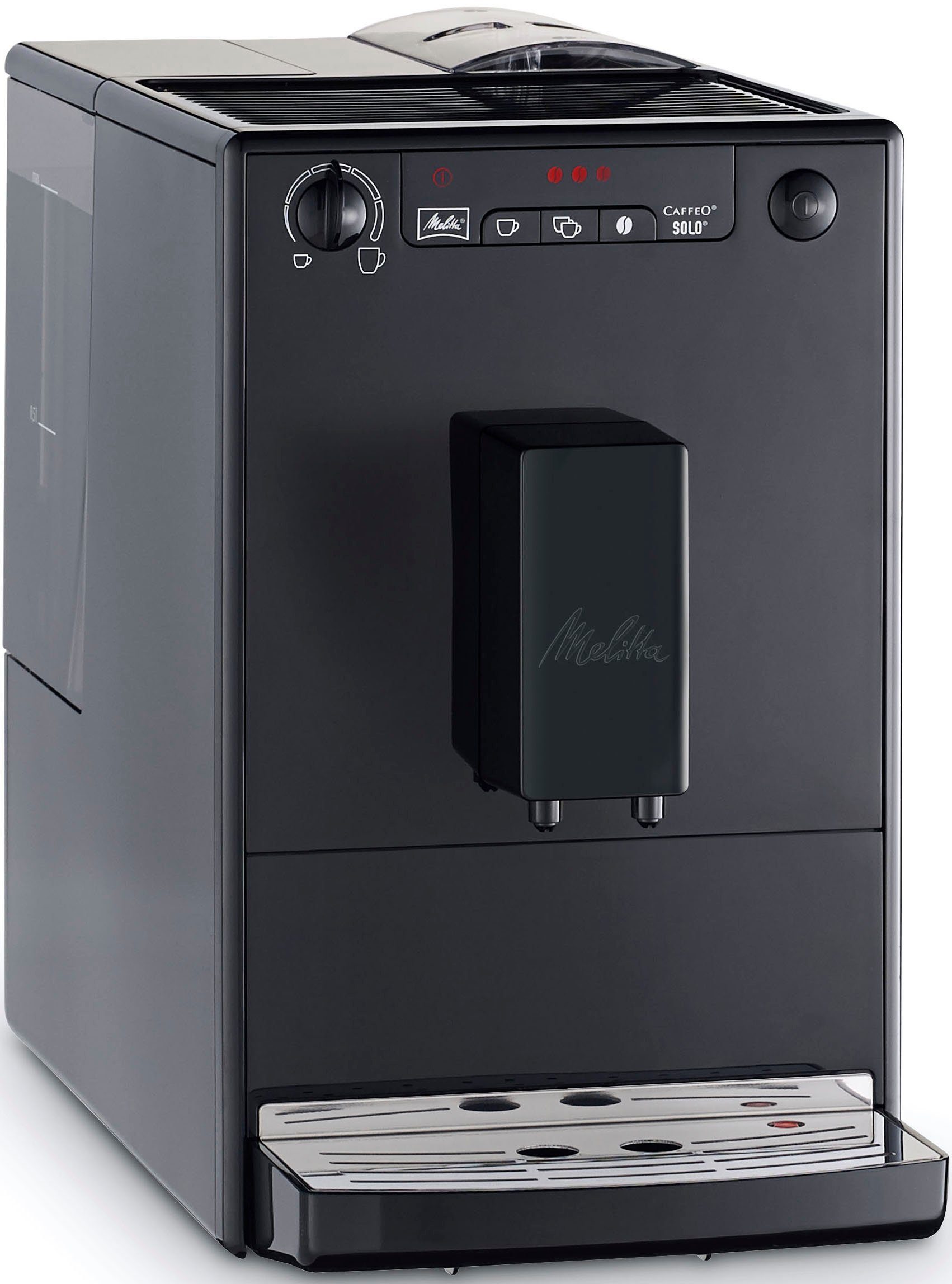 Melitta Kaffeevollautomat Solo® E950-322, pure black, aromatischer Kaffee & Espresso bei nur 20 cm Breite