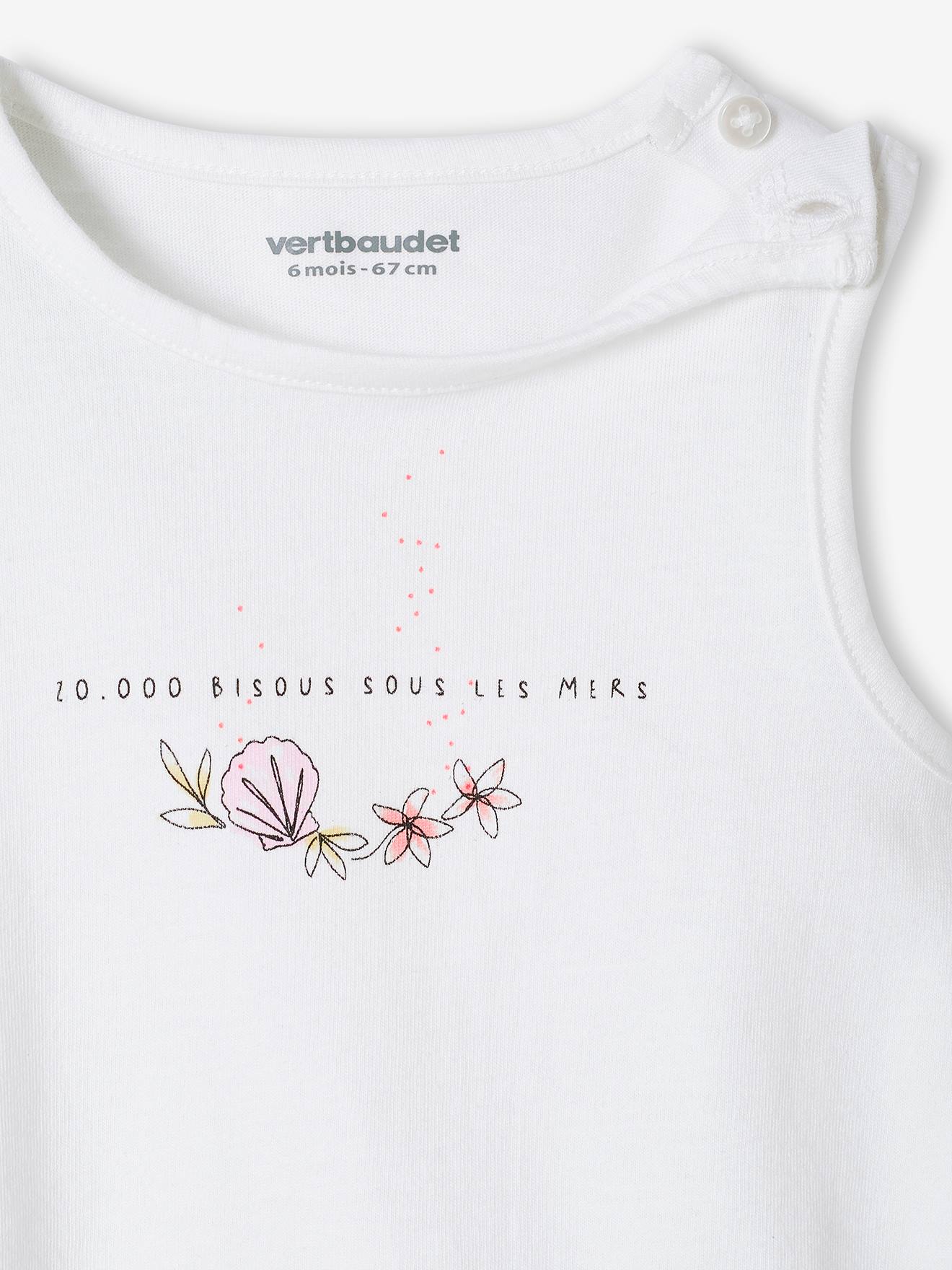 Lot de 2 Tee-shirts bébé à volants bleu ciel