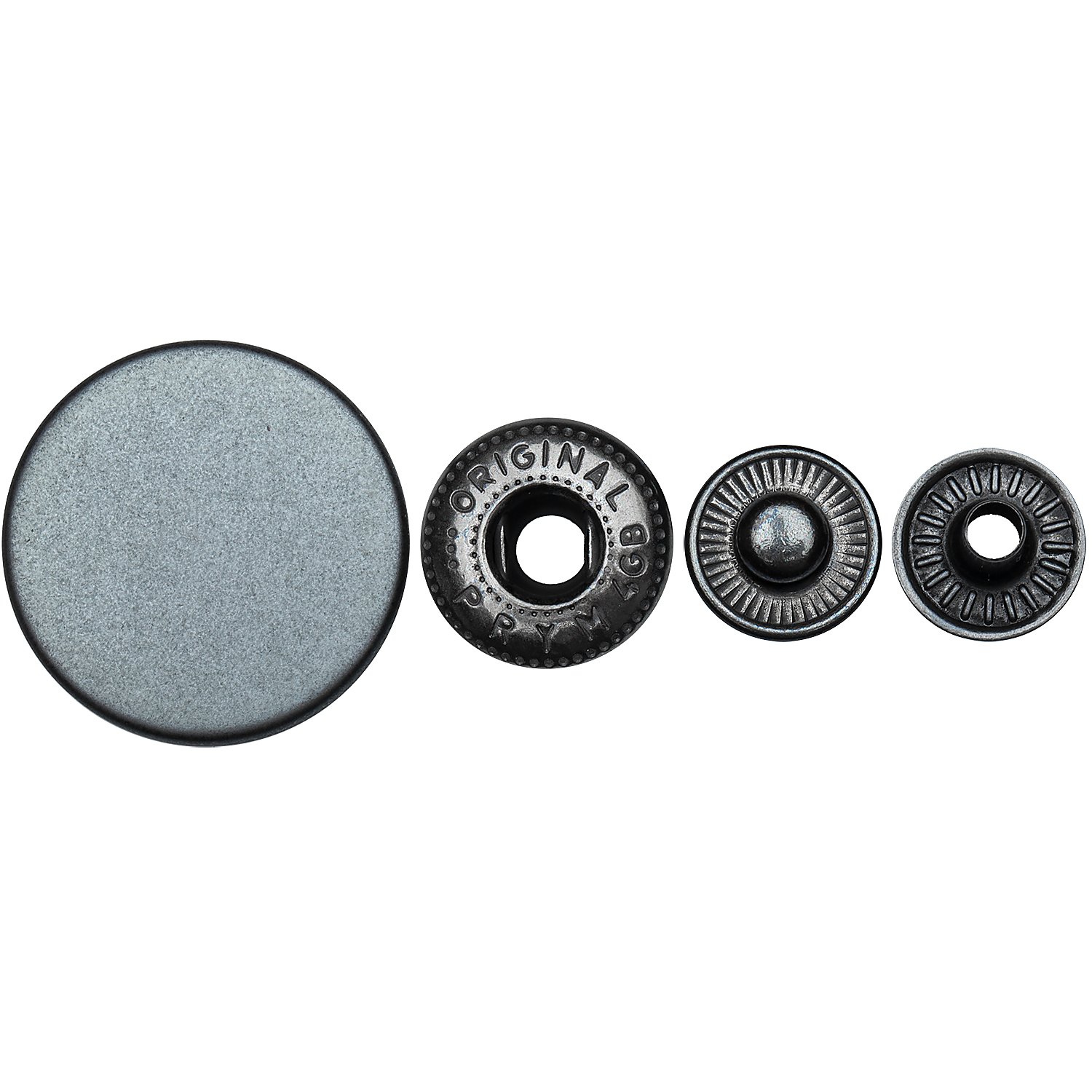 Prym Anorak-Druckknöpfe, matt brüniert, Größe: 20 mm Ø, Inhalt. 6 Stück