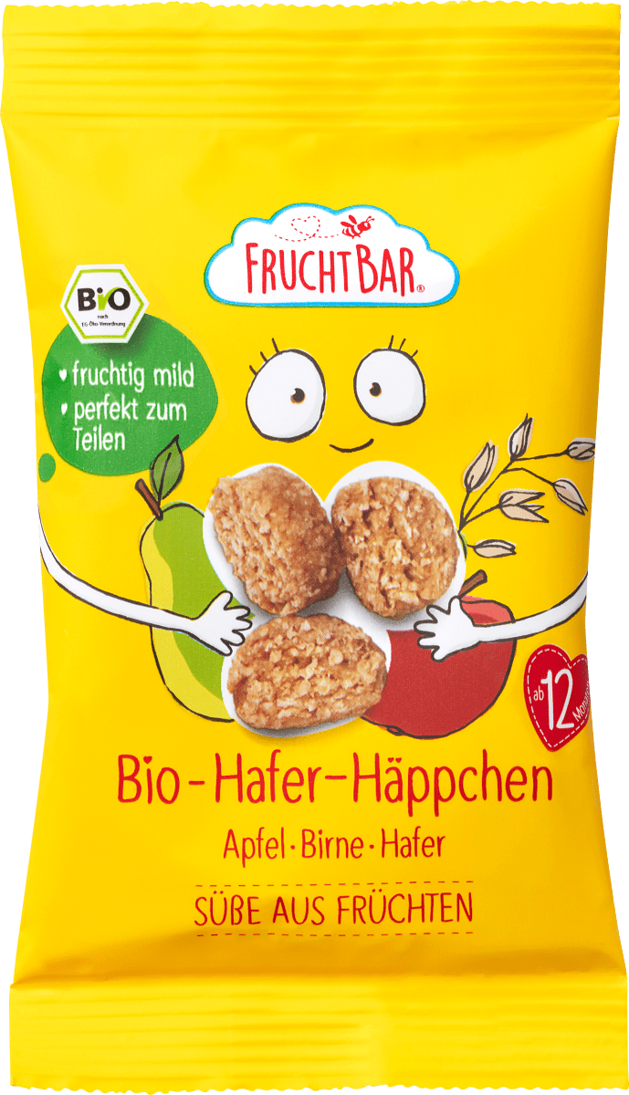 Kindersnack Hafer-Häppchen, Apfel, Birne, Hafer ab 12 Monaten, 40 g
