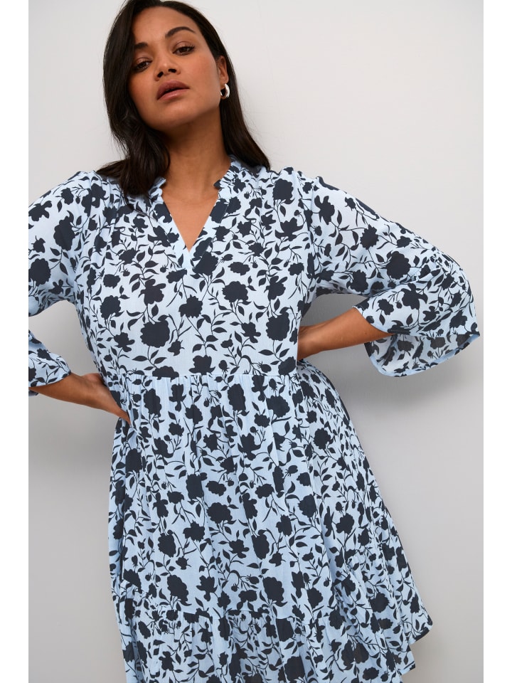 KAFFE curve Kleid KCisma in Blue Tone Graphic Flower günstig kaufen