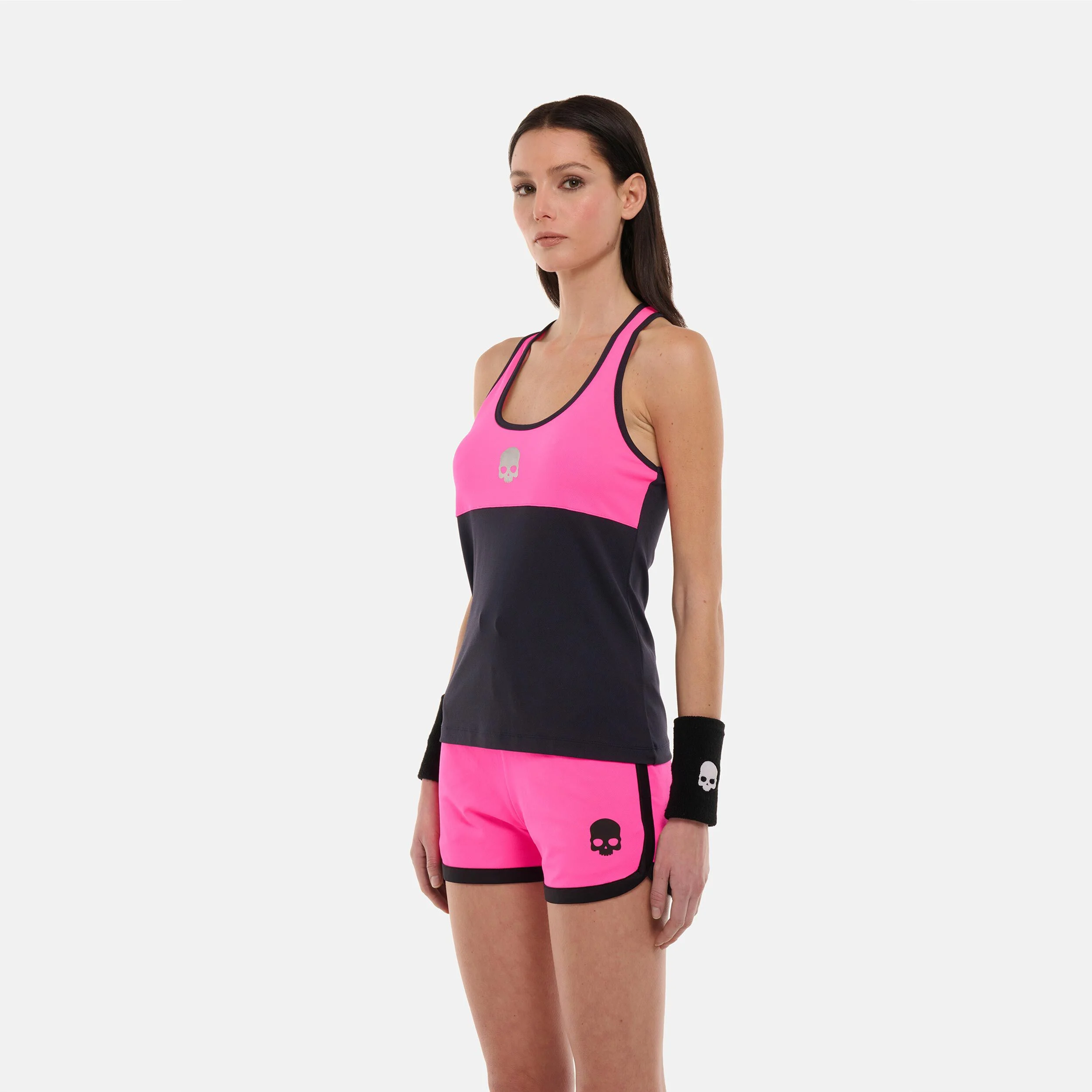 Block Color Tech Tank-Top Damen - Dunkelblau, Berry