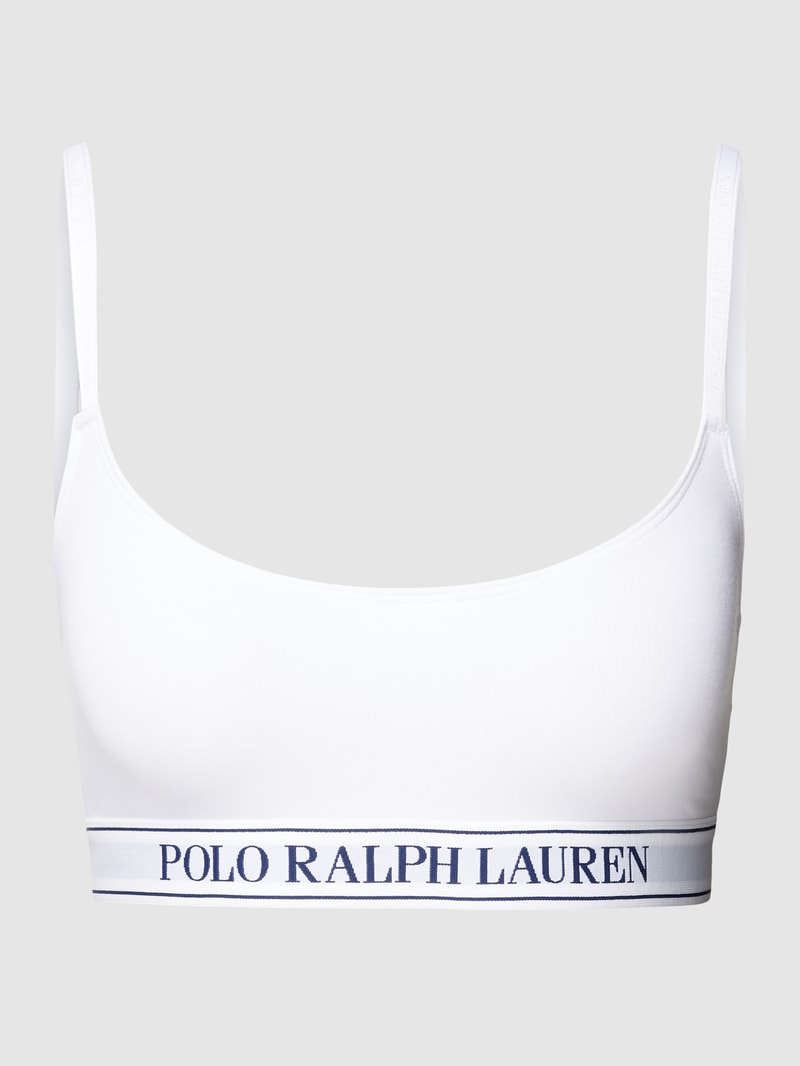 Bralette mit elastischem Logo-Bund in weiß