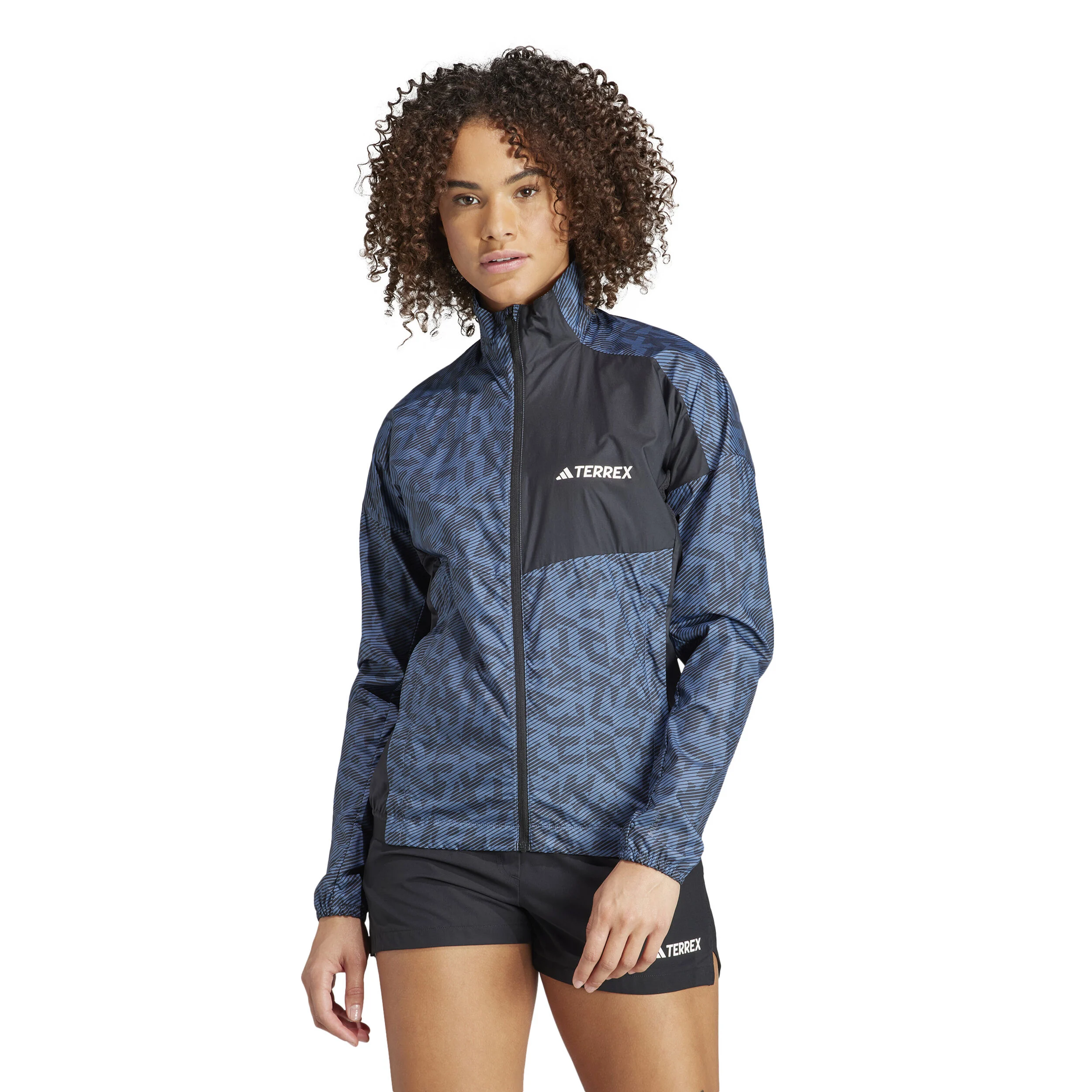Terrex Trail Wind Laufjacke Damen - Grau, Schwarz