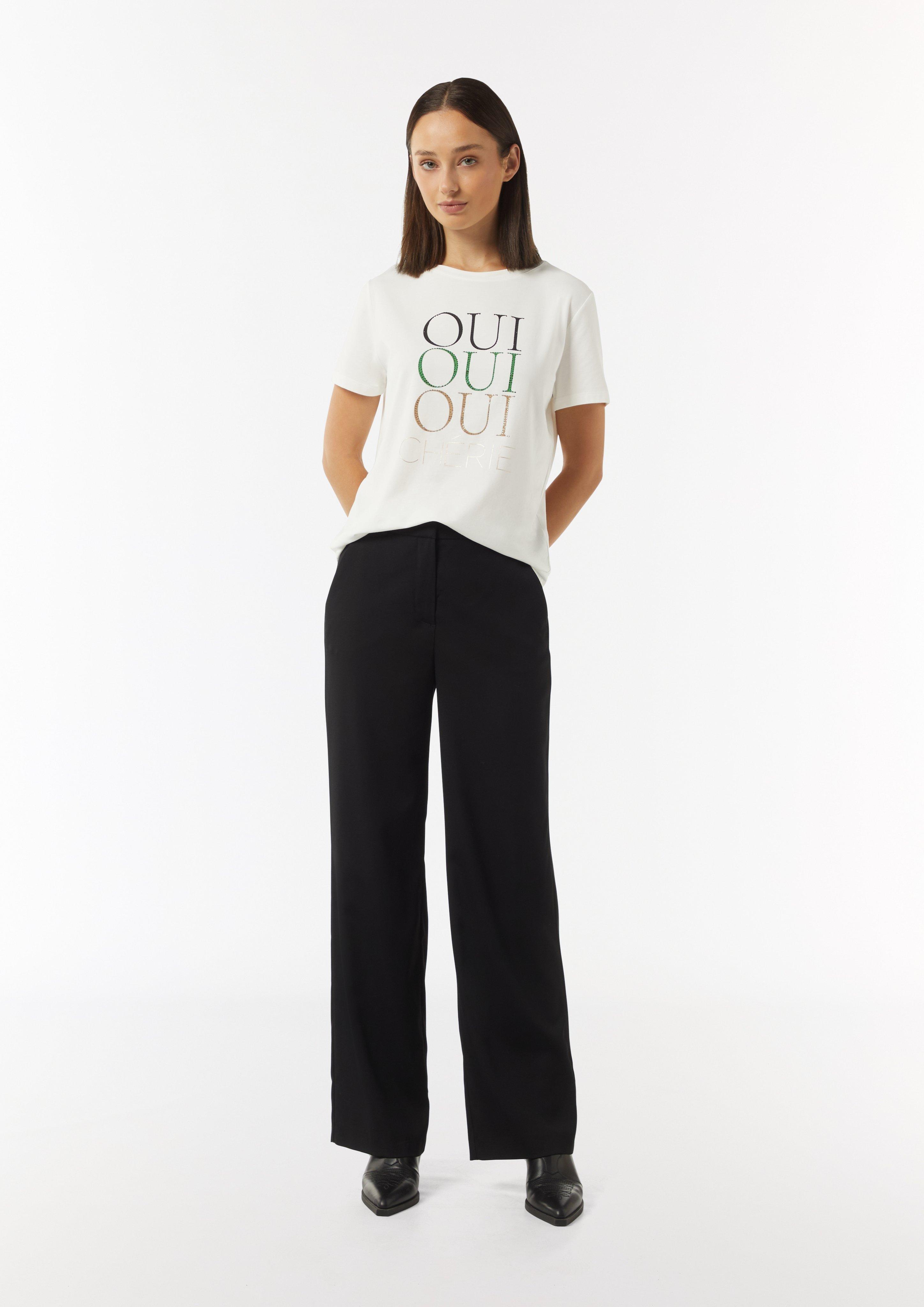 T-Shirt mit Strassapplikation - weiß