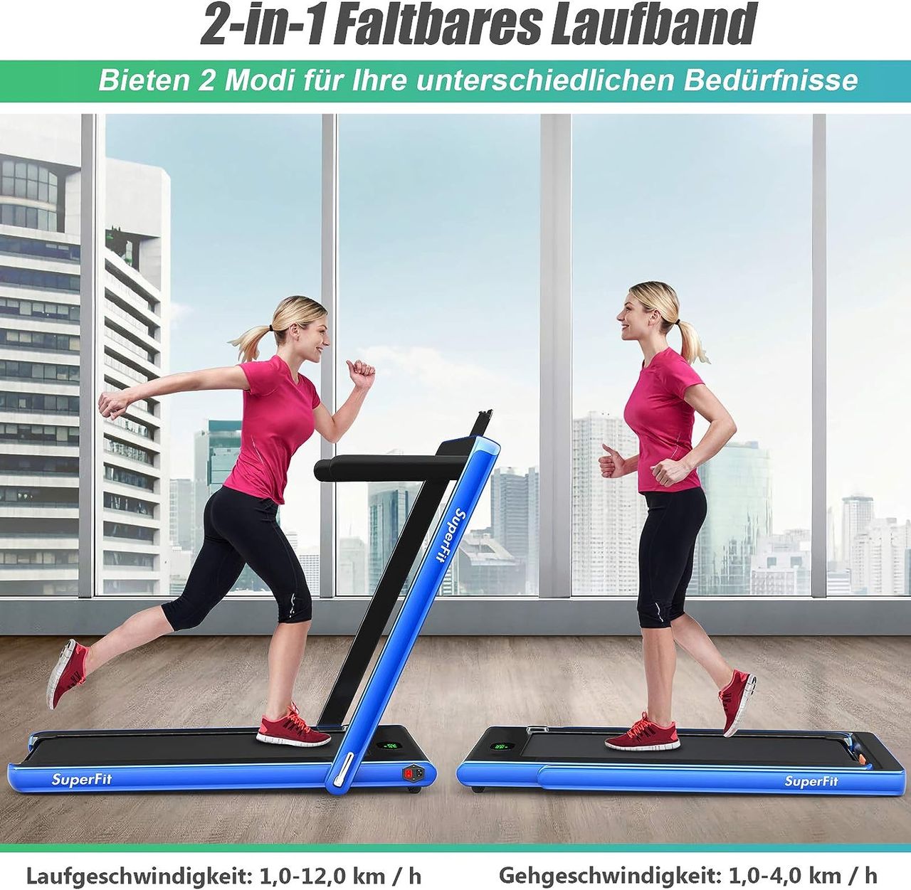 Costway 2 in 1 Laufband klappbar 2,25HP