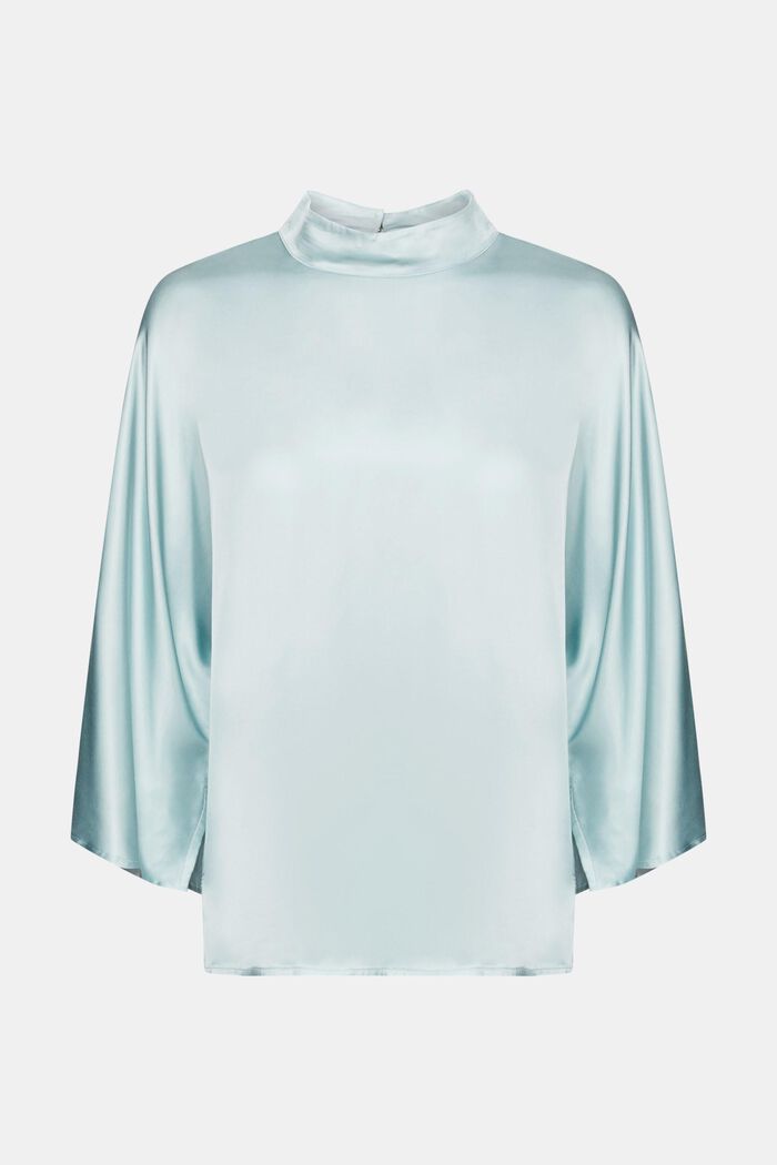 Satinbluse mit Stehkragen
