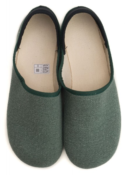 Gottstein ~ Leinen Slipper Slip-On Vegan ~ grün meliert
