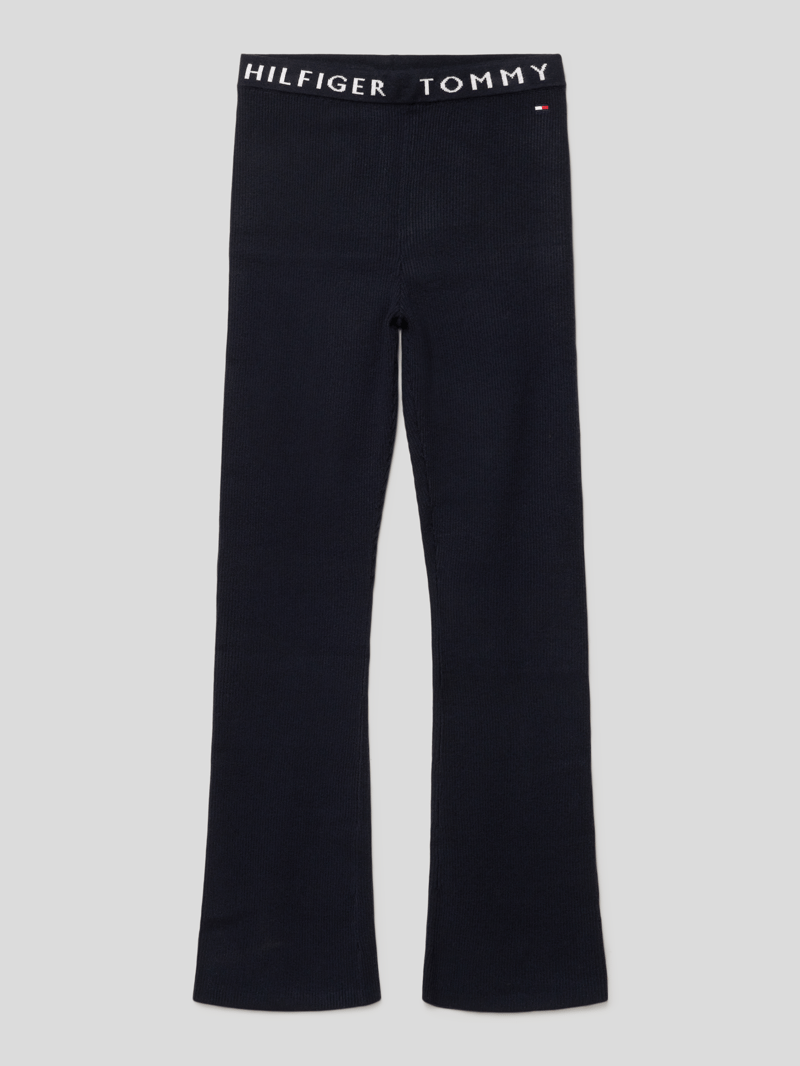 Hose mit Rippenstruktur in marineblau