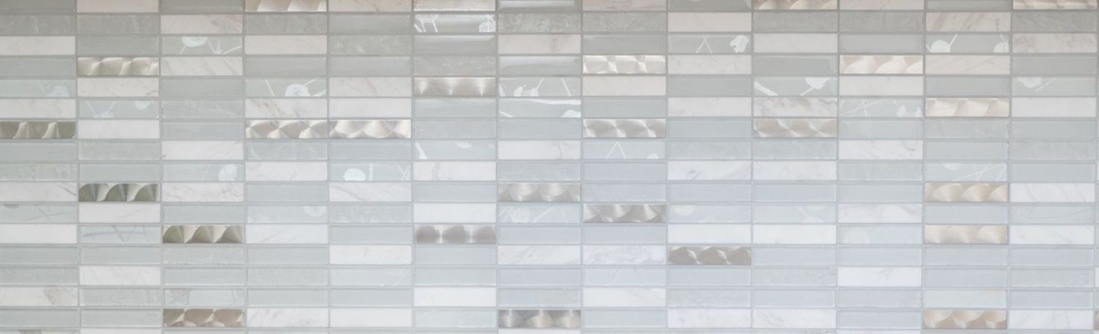 Mosani Mosaikfliesen Glasmosaik Naturstein Edelstahl Mosaik weiß glänzend / 10 Matten