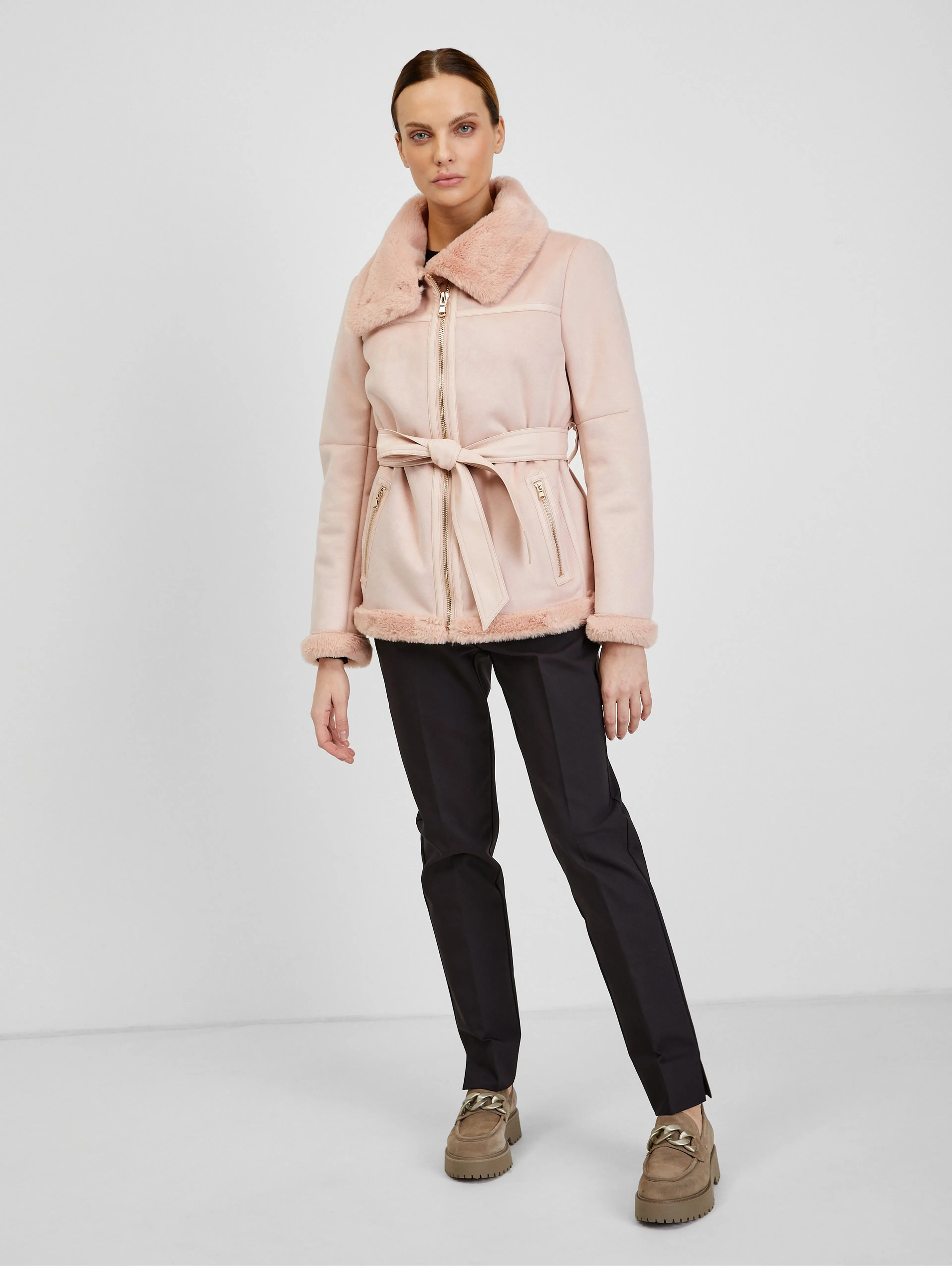 Rosa Damen-Wildlederjacke ORSAY
