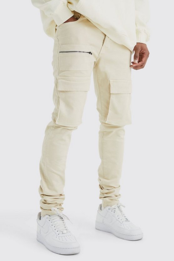 Skinny Cargo-Hose mit Reißverschluss