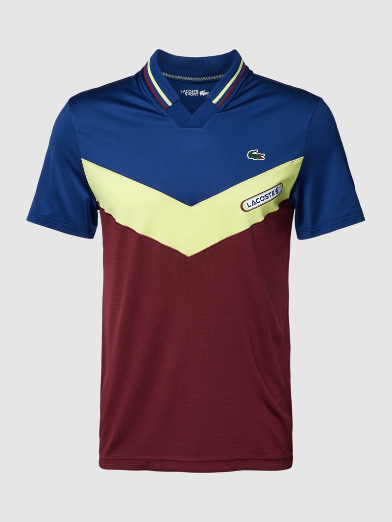 Poloshirt mit Label-Print in bordeaux rot