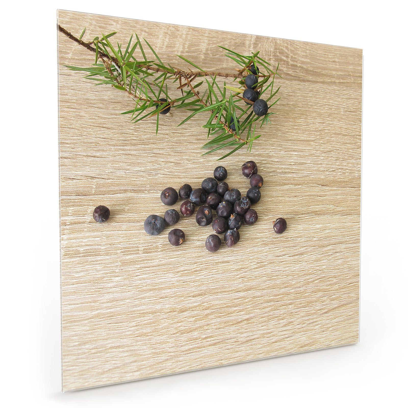 Primedeco Küchenrückwand Küchenrückwand Spritzschutz Glas mit Motiv Getrocknete Wachholder