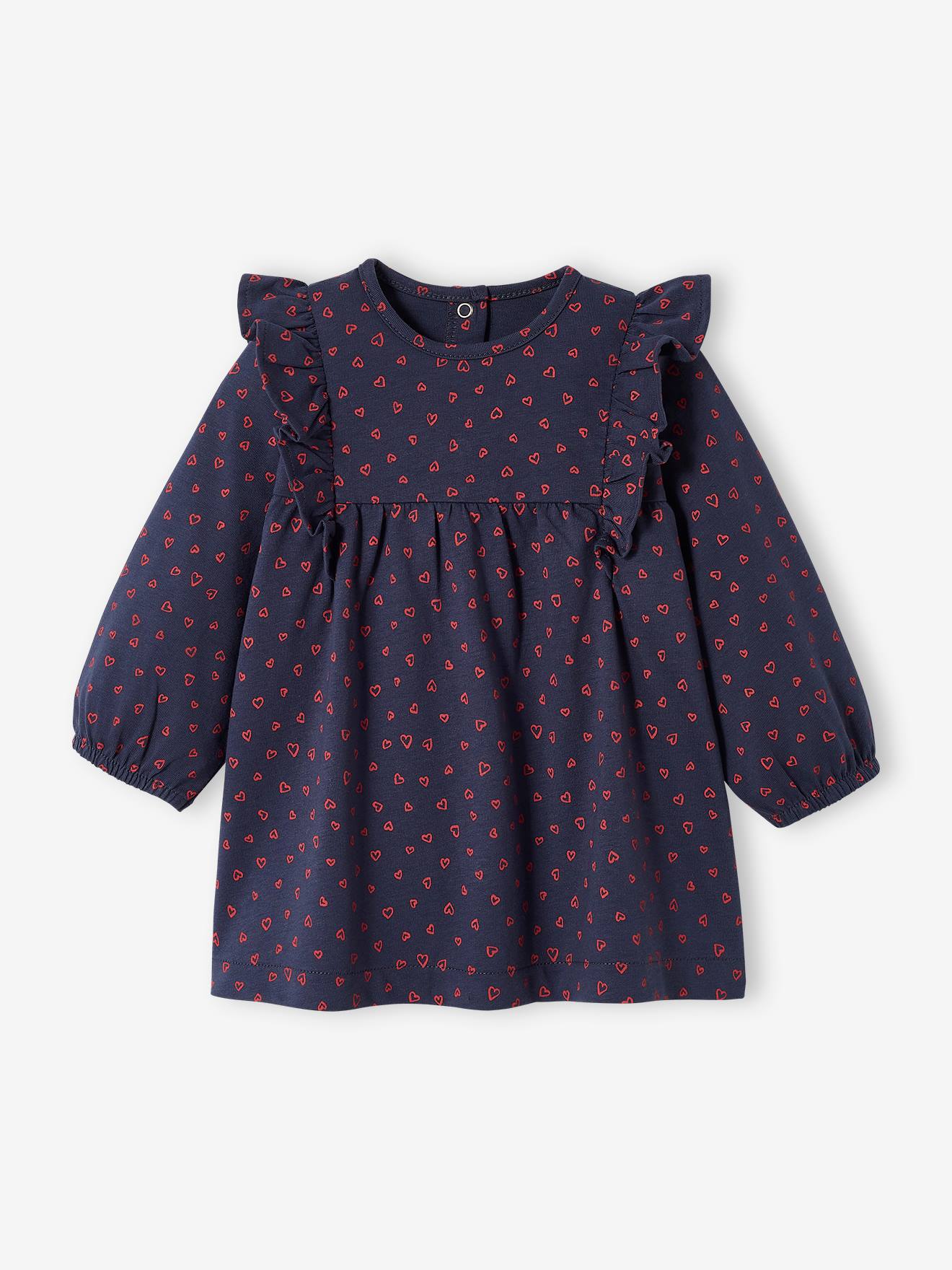 Robe à volants bébé en jersey BASICS rose poudré