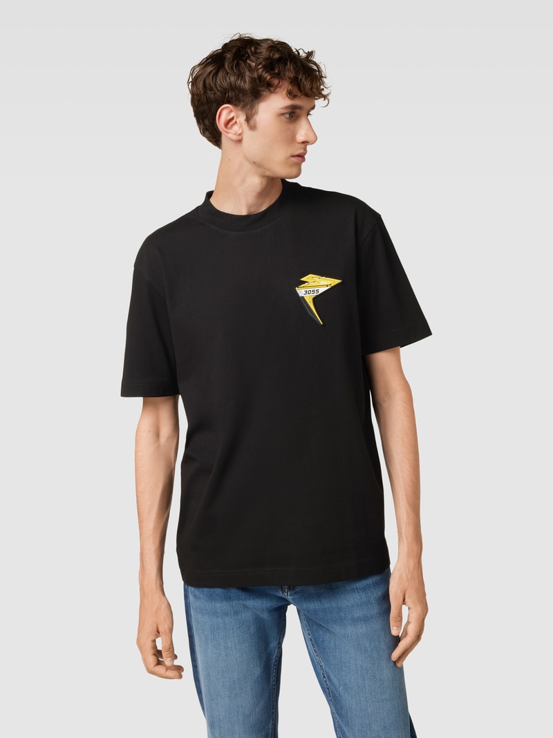 T-Shirt mit Motiv-Detail in schwarz