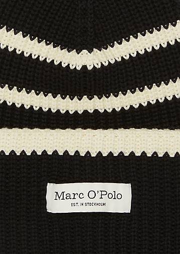Marc O'Polo Gestreifte Strickmütze aus Bio-Baumwolle