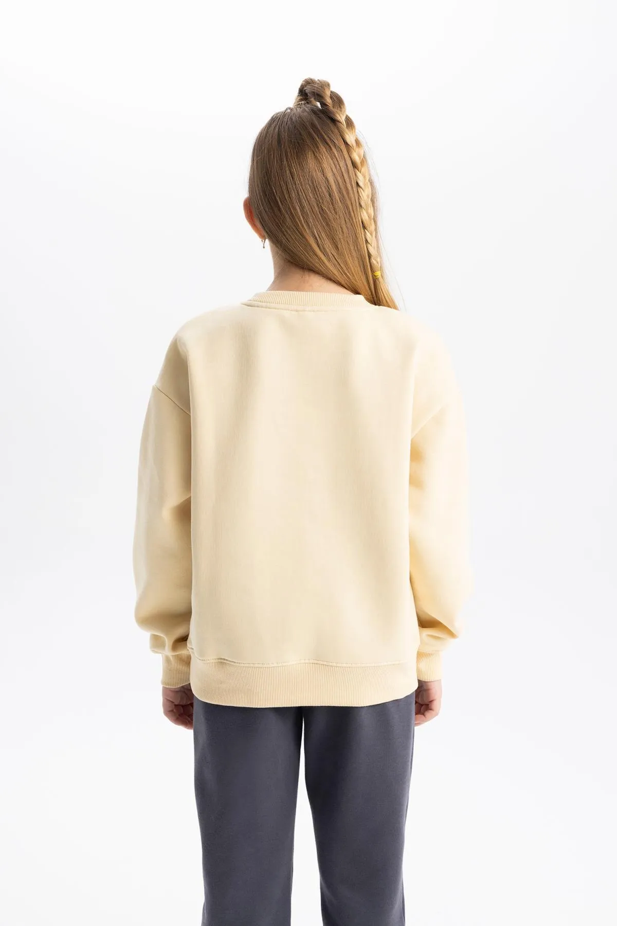 DeFacto  Gestreiftes, weiches, dickes Sweatshirt mit Rundhalsausschnitt für Mädchen