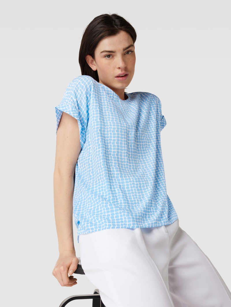 Blusenshirt mit Allover-Muster in blau