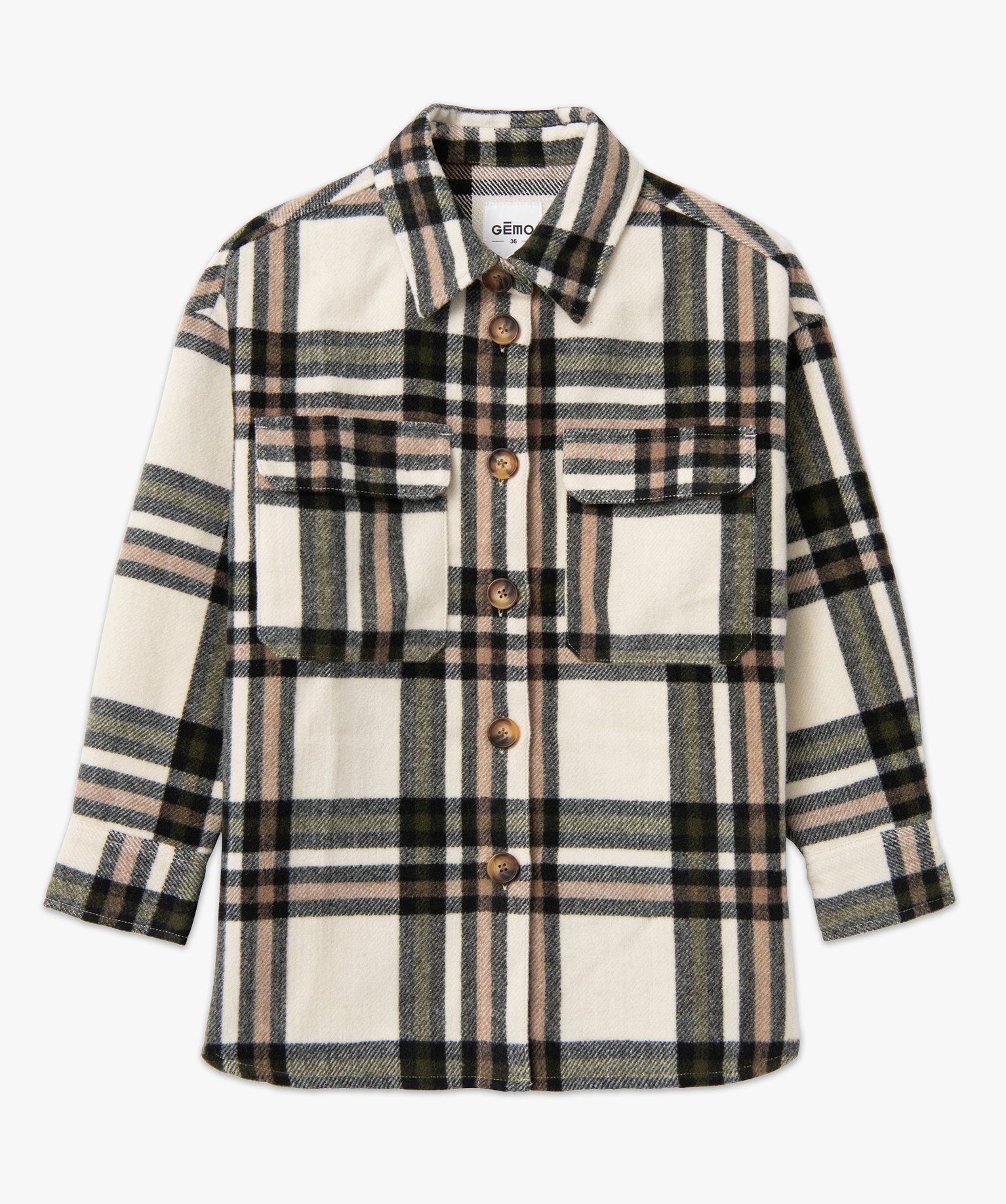 Veste femme à carreaux coupe chemise carreaux | GEMO