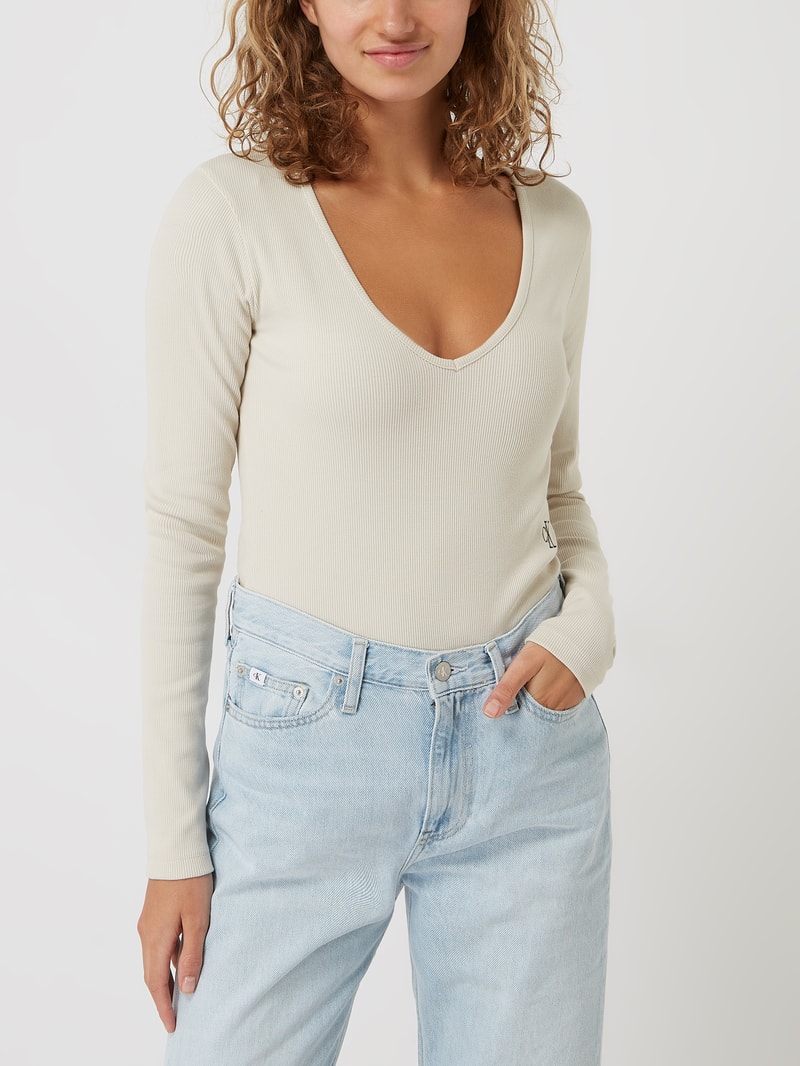 Body mit Stretch-Anteil  in offwhite