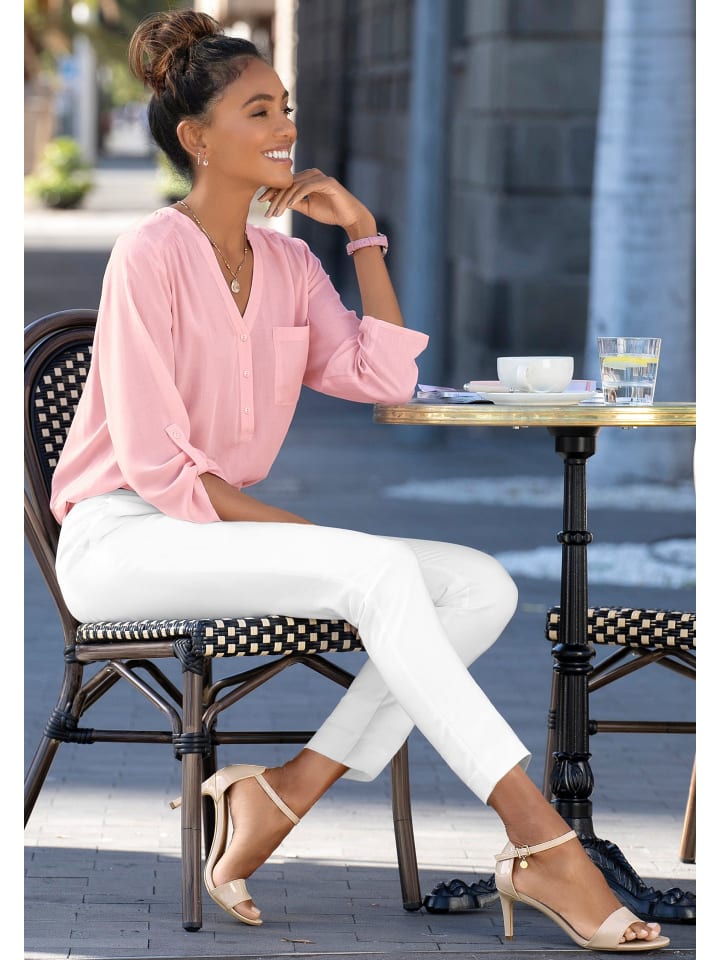 LASCANA Schlupfbluse in rosa günstig kaufen