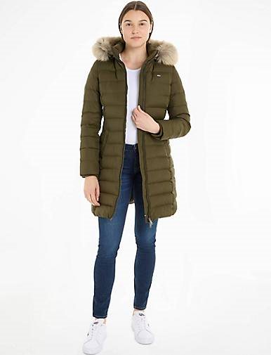 TOMMY-JEANS Damen Daunenmantel ESSENTIAL mit Kapuze
