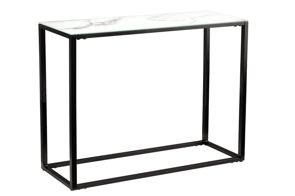 riess-ambiente Konsolentisch BOUTIQUE 110cm weiß / schwarz (Einzelartikel, 1-St), Flur · Kristallglas · Metall · eckig · Marmor-Dekor · Barock