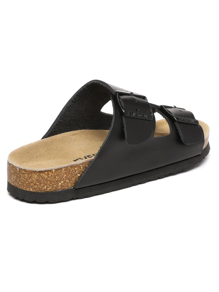 EVERAU Australia Leder Sandalen Duck in Schwarzes Leder günstig kaufen