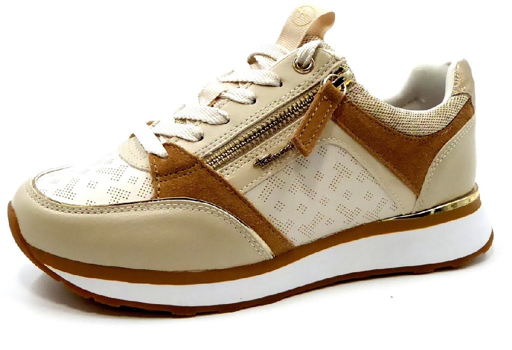 TAMARIS Freizeit Schnürer beige
